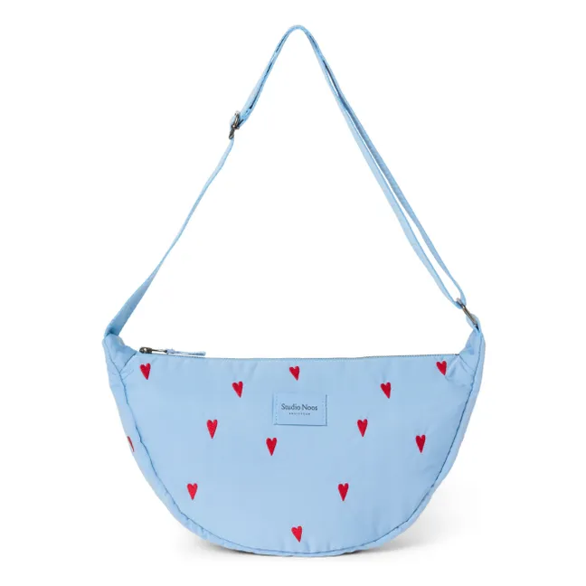 Puffy Hearts fanny pack | Light blue