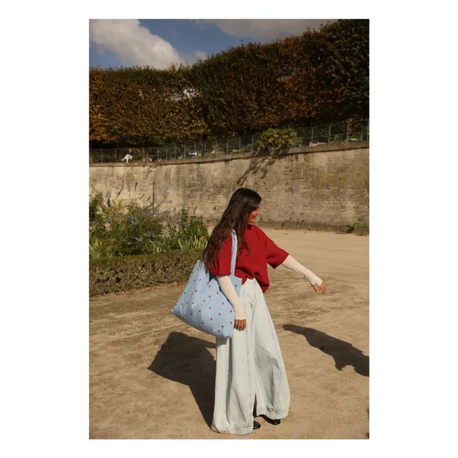 Sac mom-bag Puffy Hearts | Bleu ciel