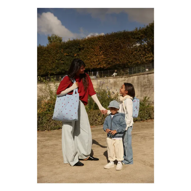 Sac mom-bag Puffy Hearts | Bleu ciel