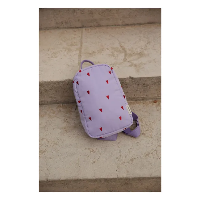 Sac à dos Puffy Hearts | 	Lilas
