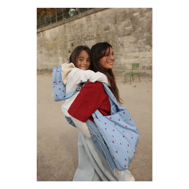 Bolsa para mamá Puffy Hearts | Azul Cielo