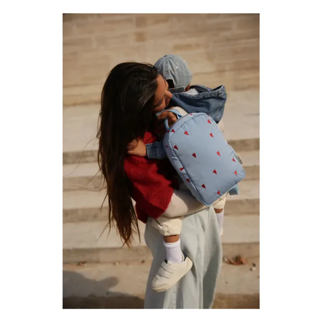 Puffy Hearts backpack | Light blue