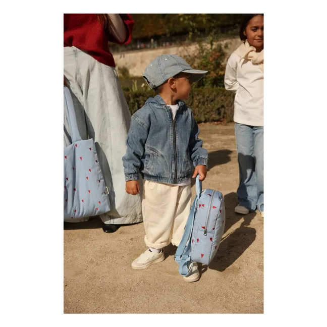 Mochila Puffy Hearts | Azul Cielo