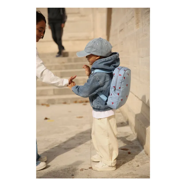 Puffy Hearts backpack | Light blue