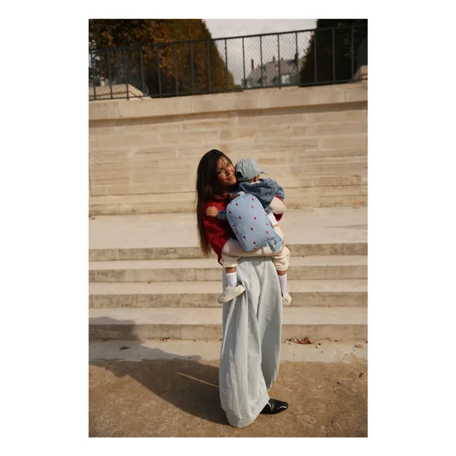 Mochila Puffy Hearts | Azul Cielo