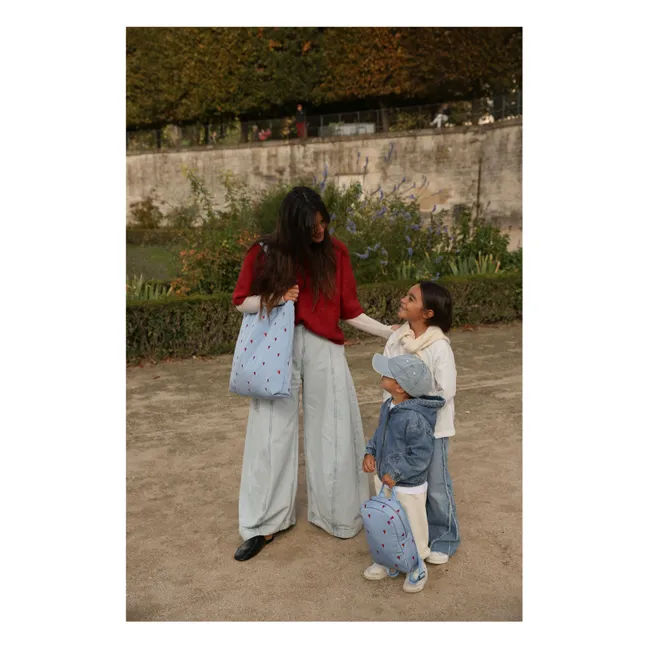 Puffy Hearts mom-bag Tasche | Hellblau