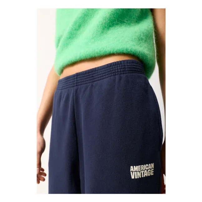 Plizzy Cotton Jogger | Navy blue