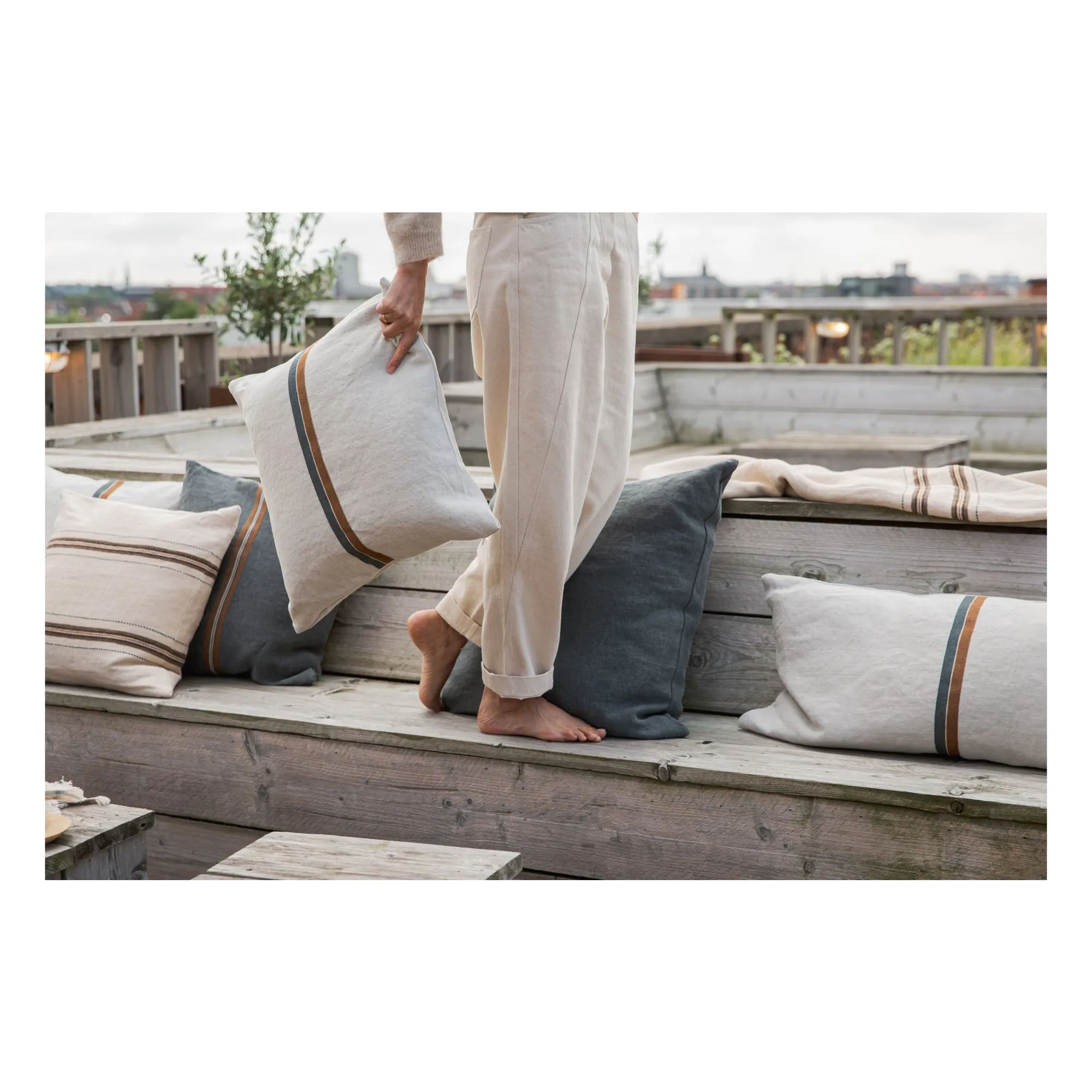 Housse de coussin Atlas | Ecru- Image produit n°1