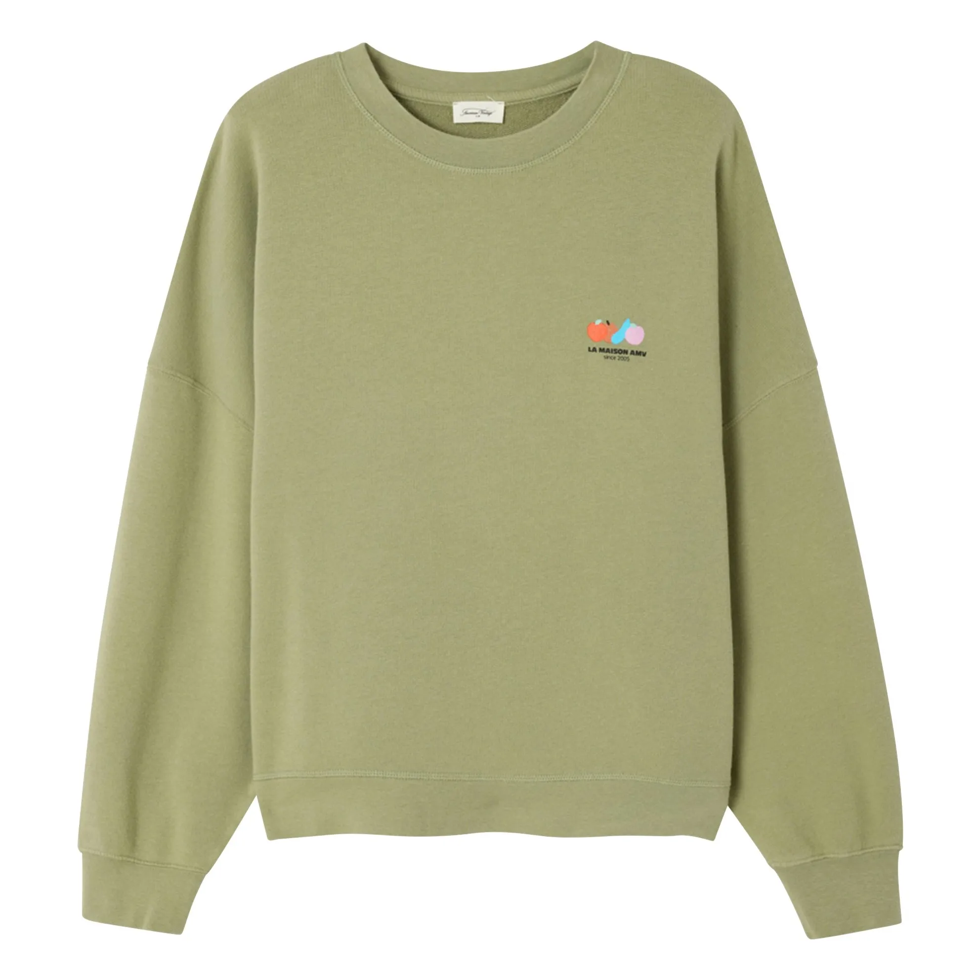 American Vintage Khaki Atubay Cotton Sweatshirt