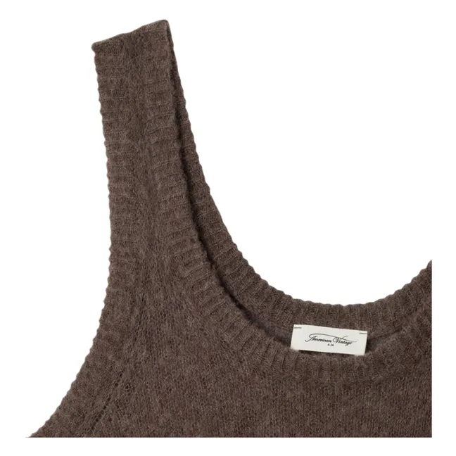 Camiseta de tirantes Bodyrow de cachemira y lana | Marrón