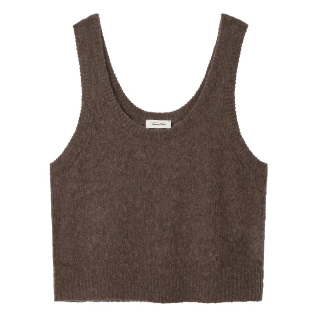 Camiseta de tirantes Bodyrow de cachemira y lana | Marrón