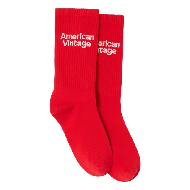 Calcetines de algodón Clypsun | Rojo