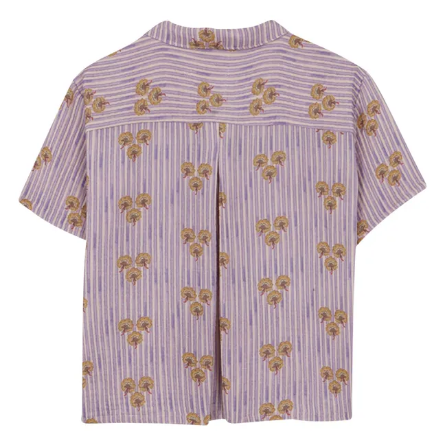 Striped Organic Cotton Cinca Pocket Shirt | Mauve