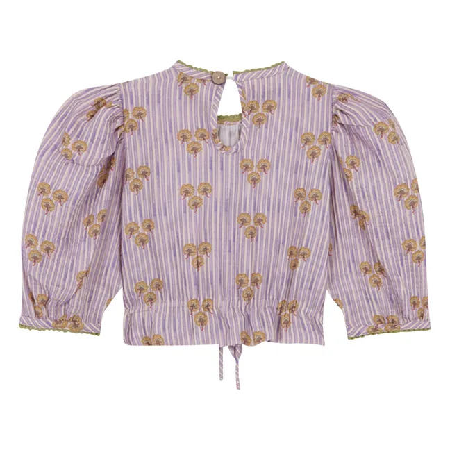 Cinca Blusa de rayas de algodón orgánico | Malva