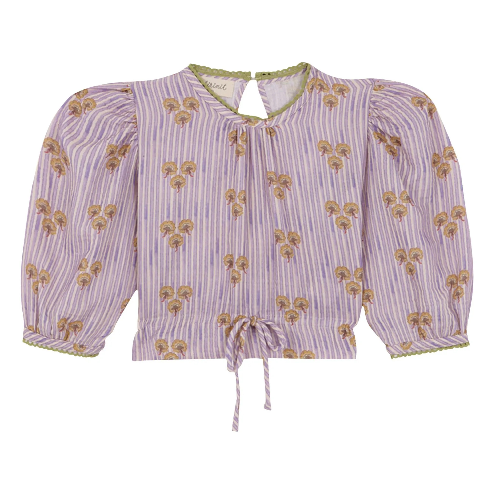 Birinit Mauve Cinca Striped Organic Cotton Blouse