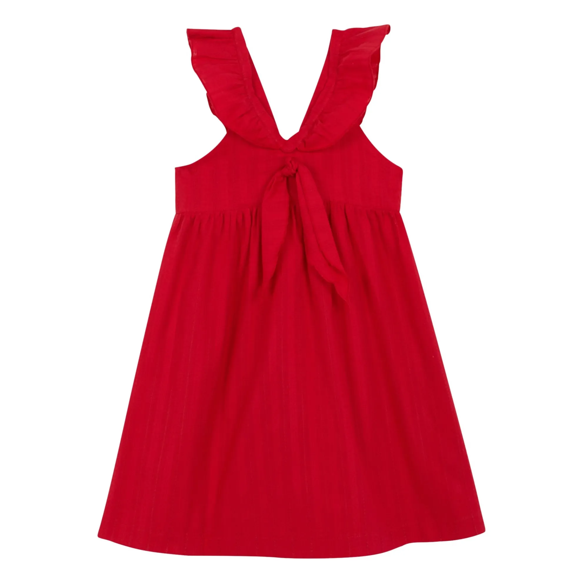 Birinit Red Chili Midi Dress Organic Cotton