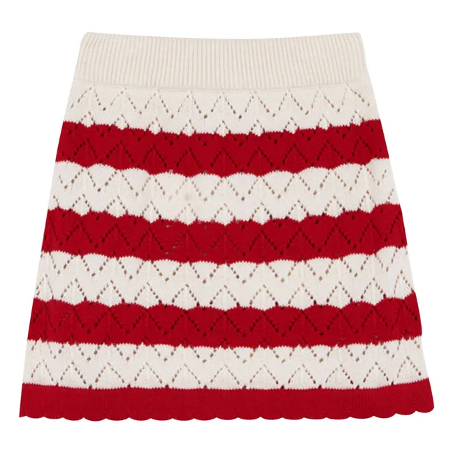 Falda de rayas Chili Pointelle | Rojo