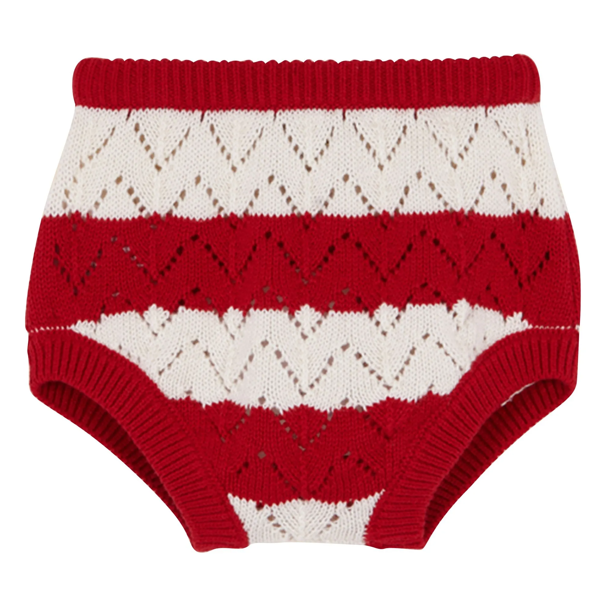 Birinit Red Bloomer Pointelle Chili Stripe