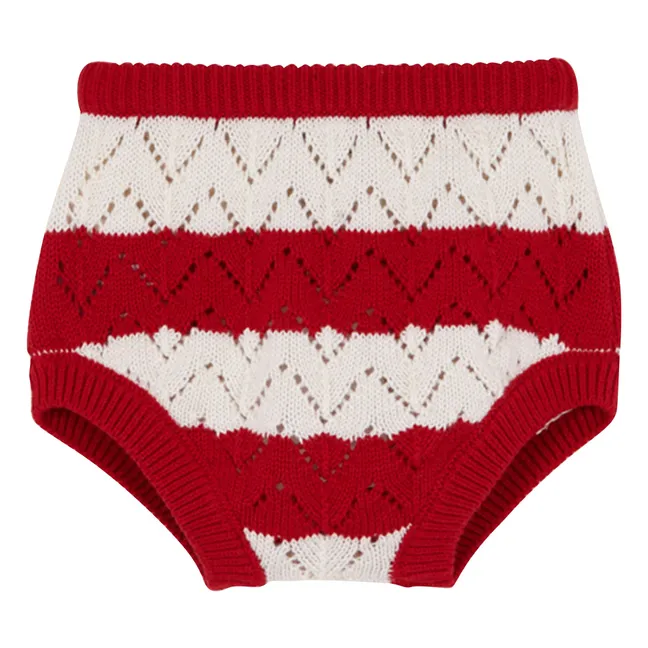 Bloomer Pointelle Chili Rayé | Rouge