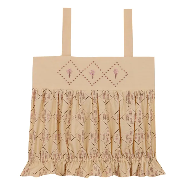 Castelflorite embroidered top Organic cotton | Honey