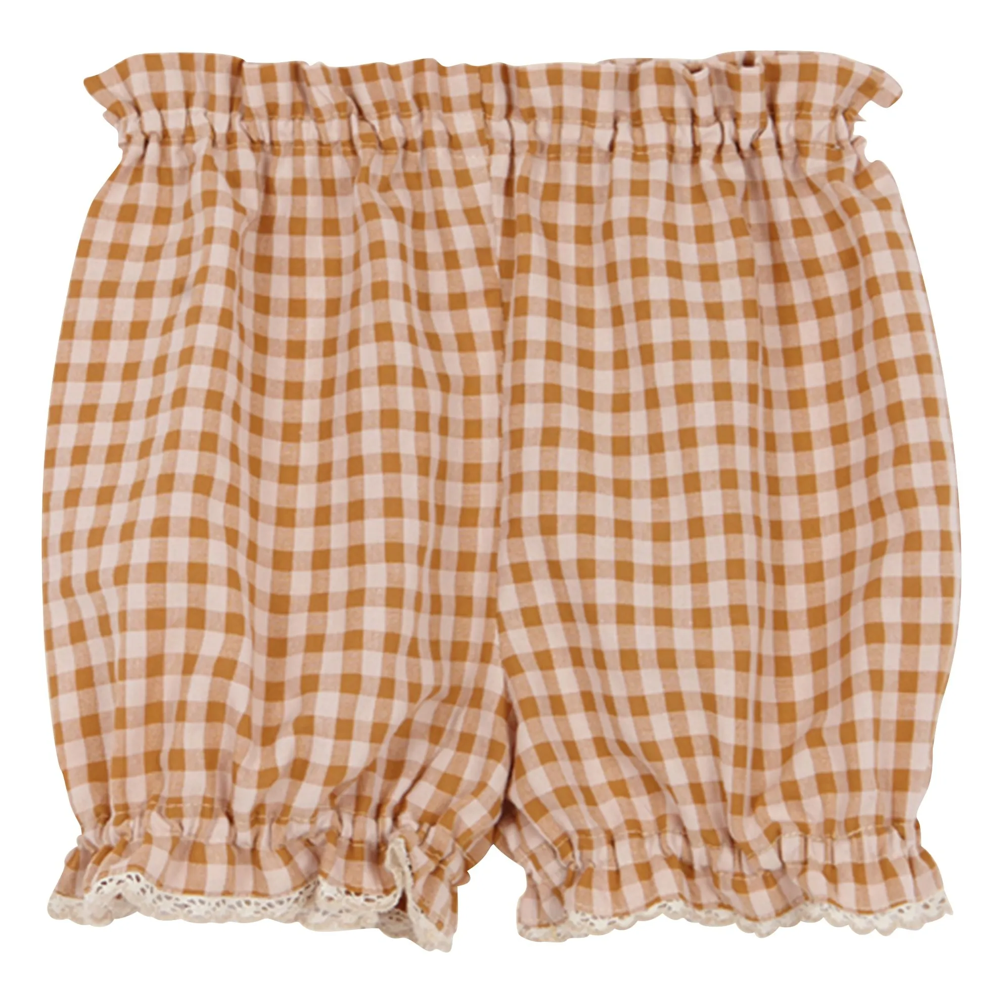 Birinit Caramel Organic Cotton Vichy Shorts