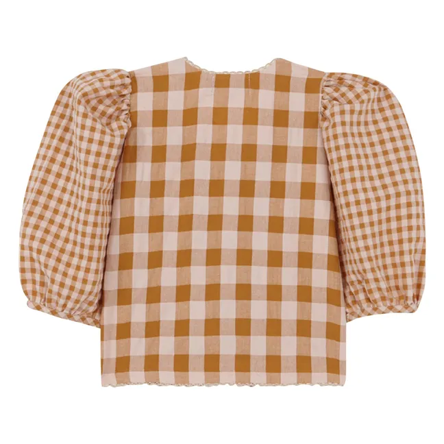 Blusa de algodón orgánico Vichy | Caramelo