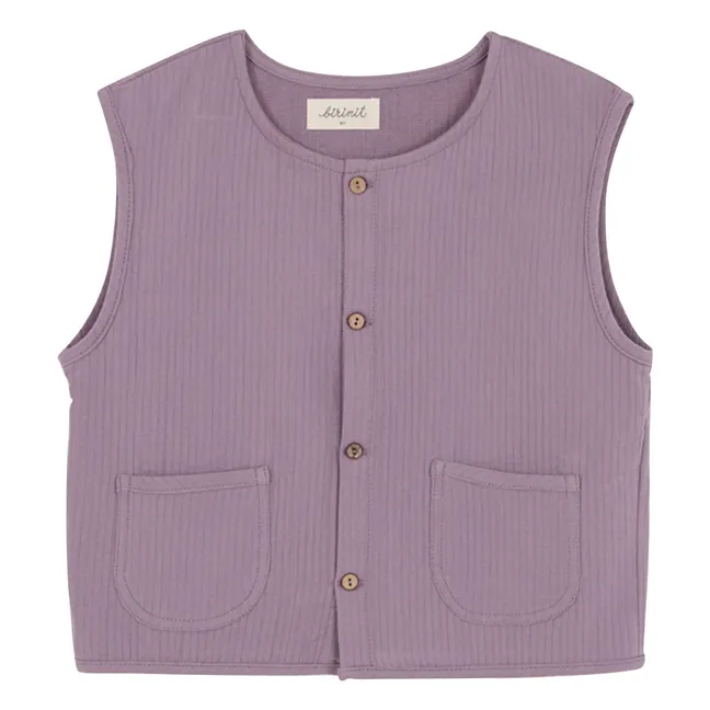 Veste Sans Manches Antique Gaze de Coton Bio | Mauve
