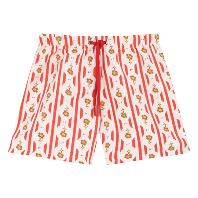 Valonga Flower Bath Short | Red