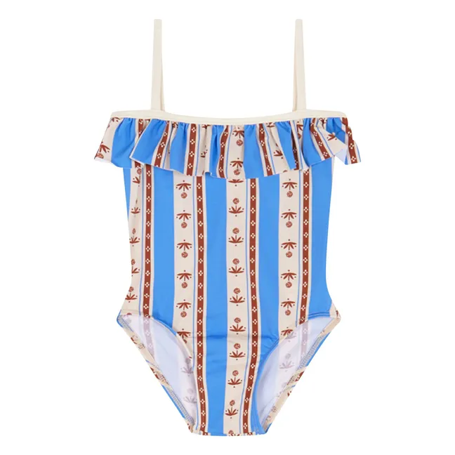 Sena Stripe Baby Swimsuit | Azure blue