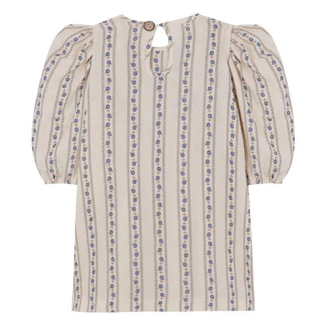 Sariñena Organic Cotton Flower Dress | Ivory