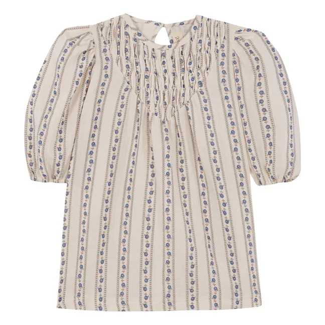 Sariñena Organic Cotton Flower Dress | Ivory