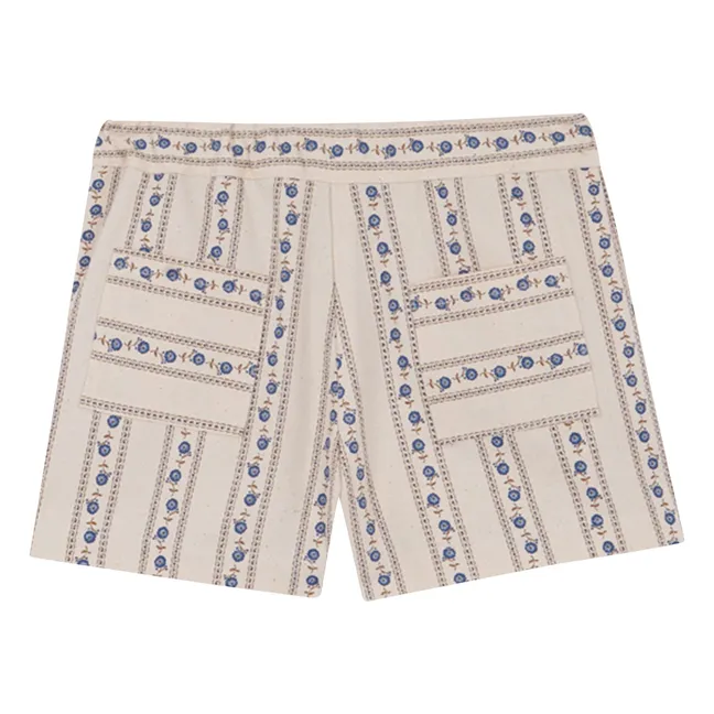 Bermuda shorts Sariñena Flowers | Ivory