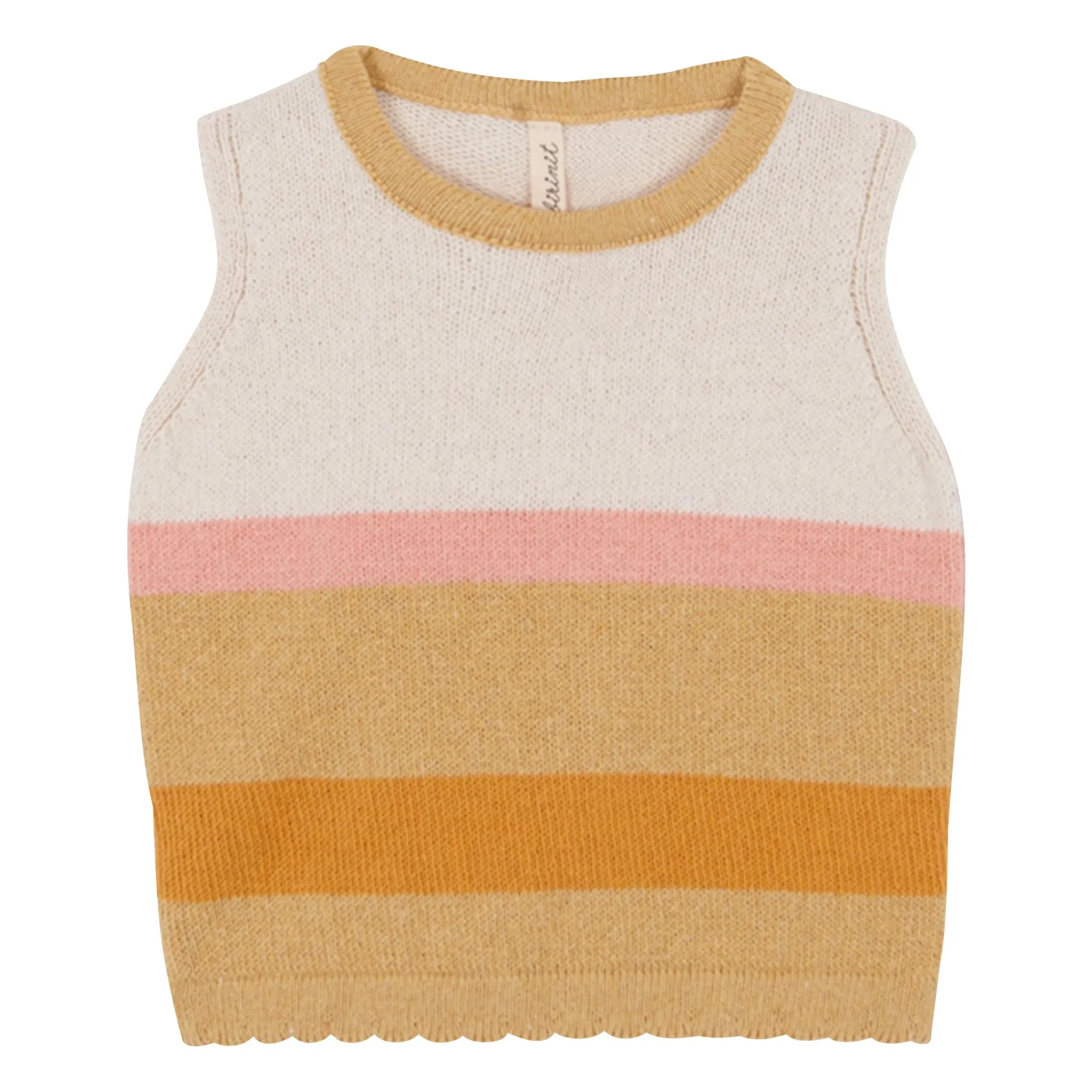 Birinit Sand Striped Fine Knit Top