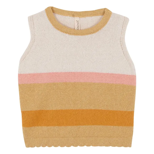 Striped Fine Knit Top | Sand
