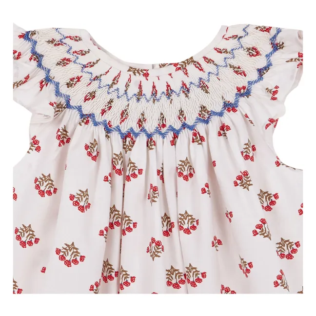 Robe Smockée Monzón Coton Bio | Blanc