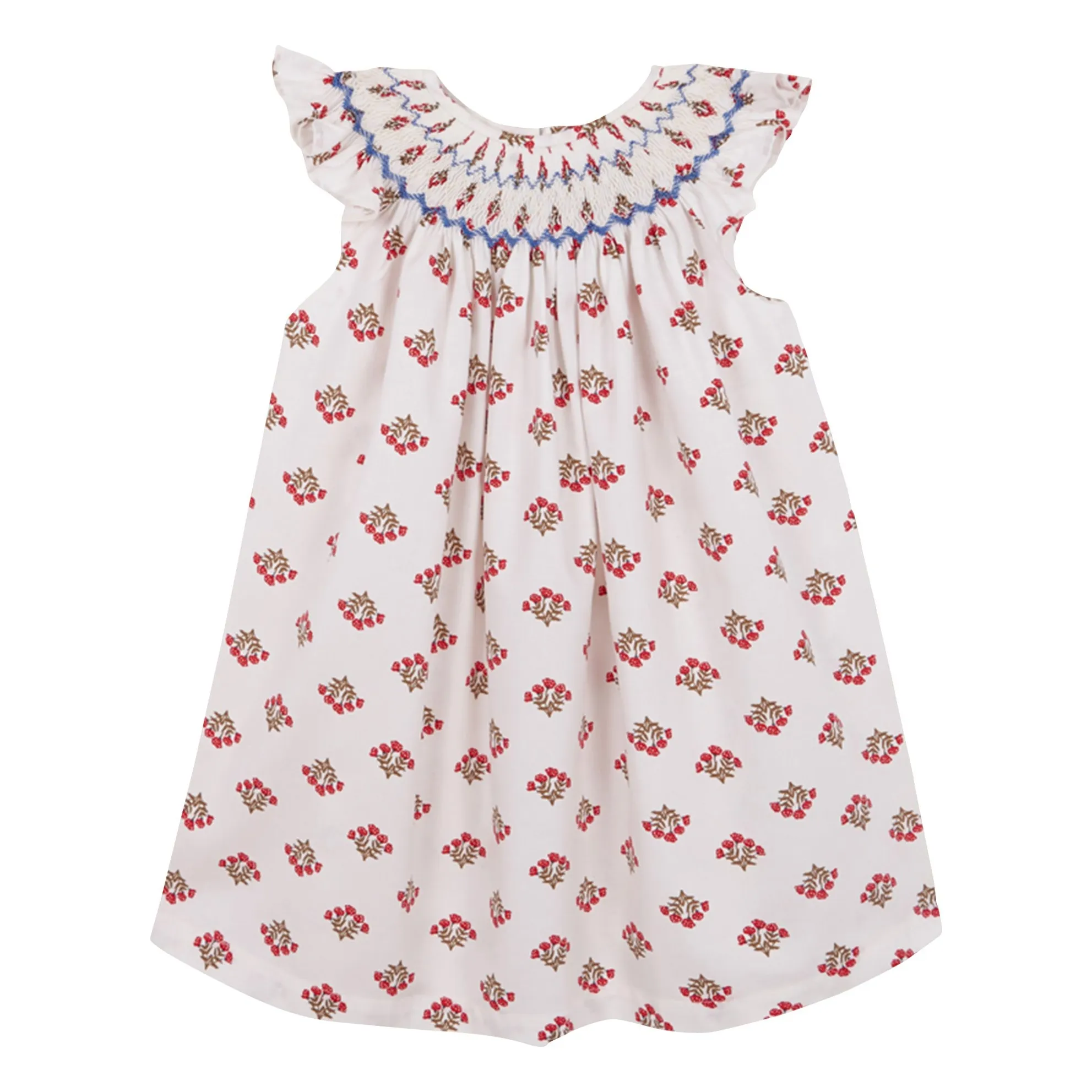 Robe Smockée Monzón Coton Bio | Blanc- Image produit n°0