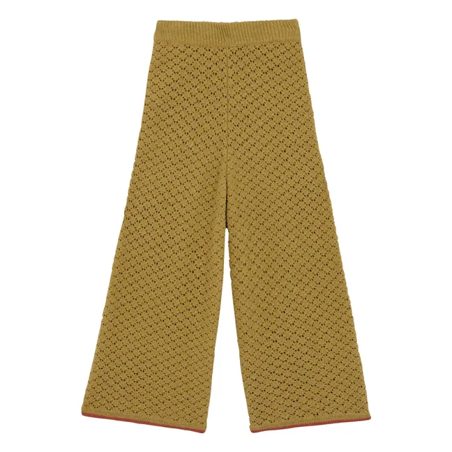Pantalones de punto | Verde amarillo