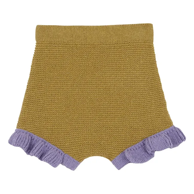 Ruffle Mesh Shorts | Yellow green