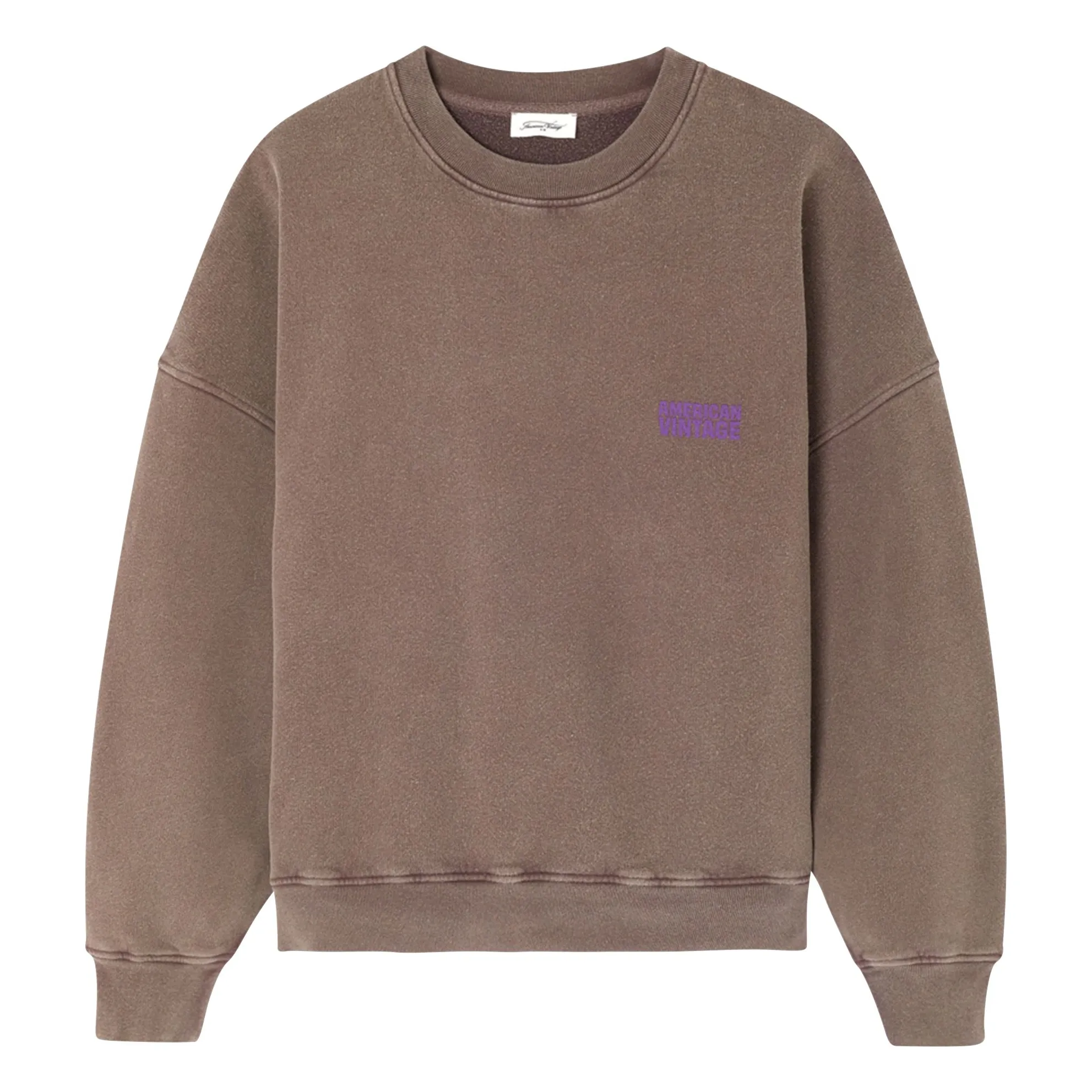 American Vintage Brown Plizzy Cotton Sweatshirt