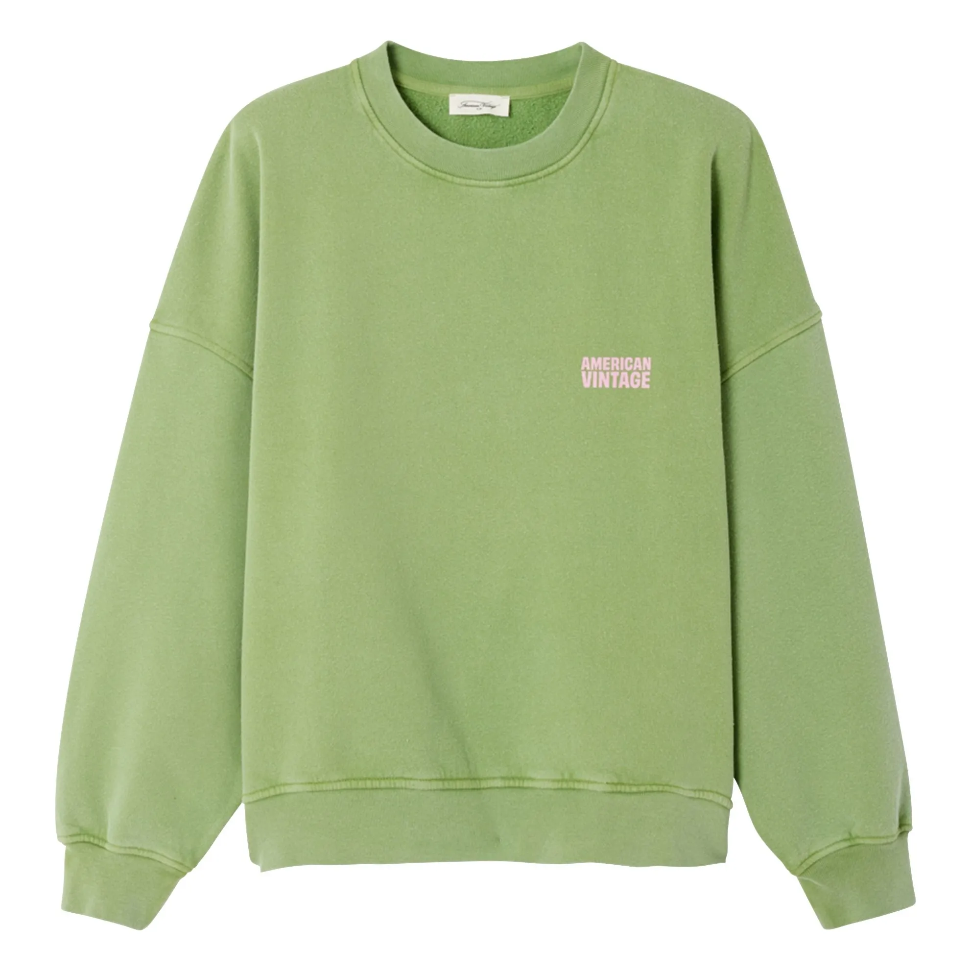 American Vintage Pale Green Plizzy Cotton Sweatshirt