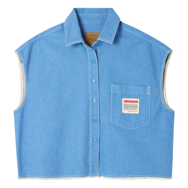 Chaqueta sin mangas de algodón Pusway | Azul