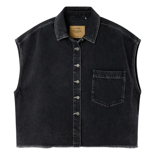 Chaqueta sin mangas de algodón Yopday-B | Negro
