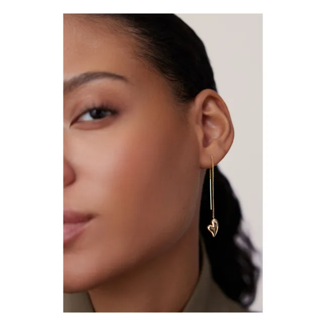 Puffy Heart Earrings | Gold