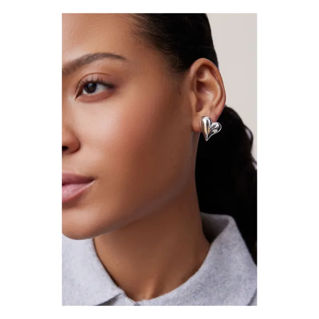 Art Heart Earrings | Silver