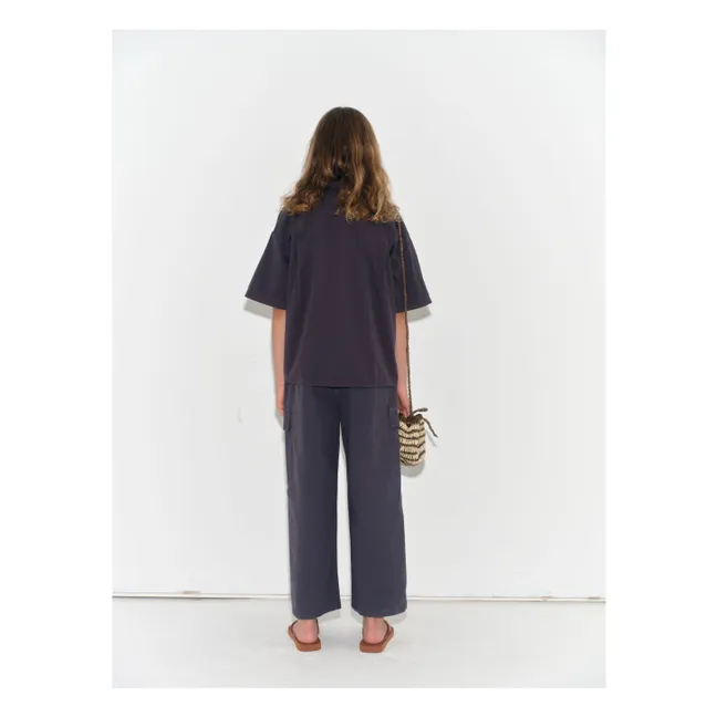 Camisa grande de algodón ecológico | Gris Antracita