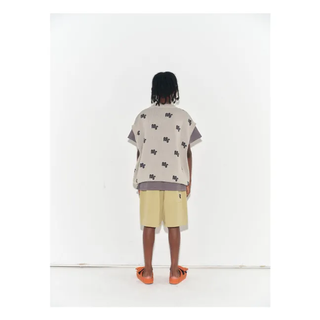 Pull Sans Manches Monogramme Coton Bio | Ecru