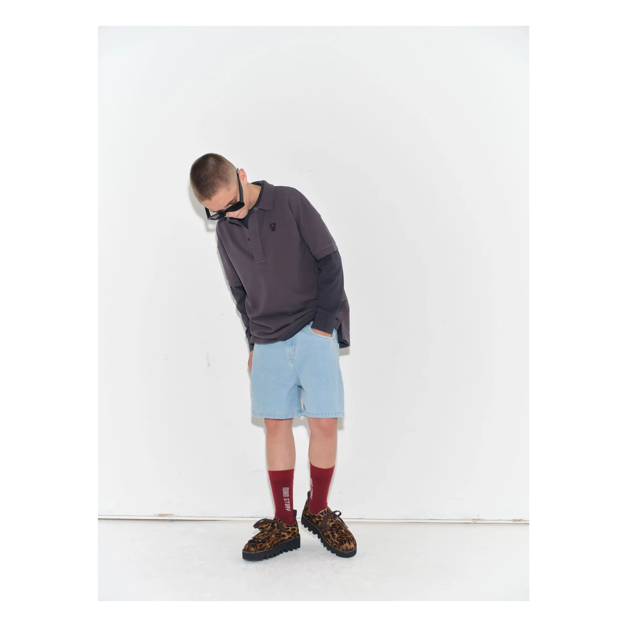 Main Story Light Blue Denim Organic Cotton Shorts