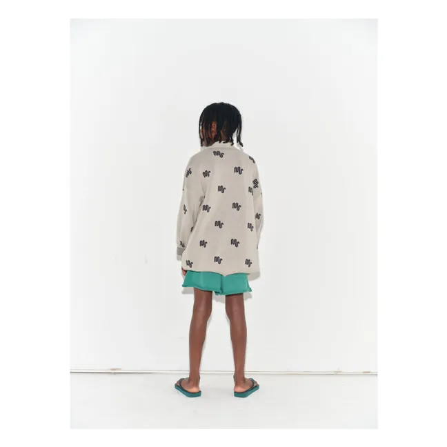 Monogrammed Organic Cotton Cardigan | Ecru