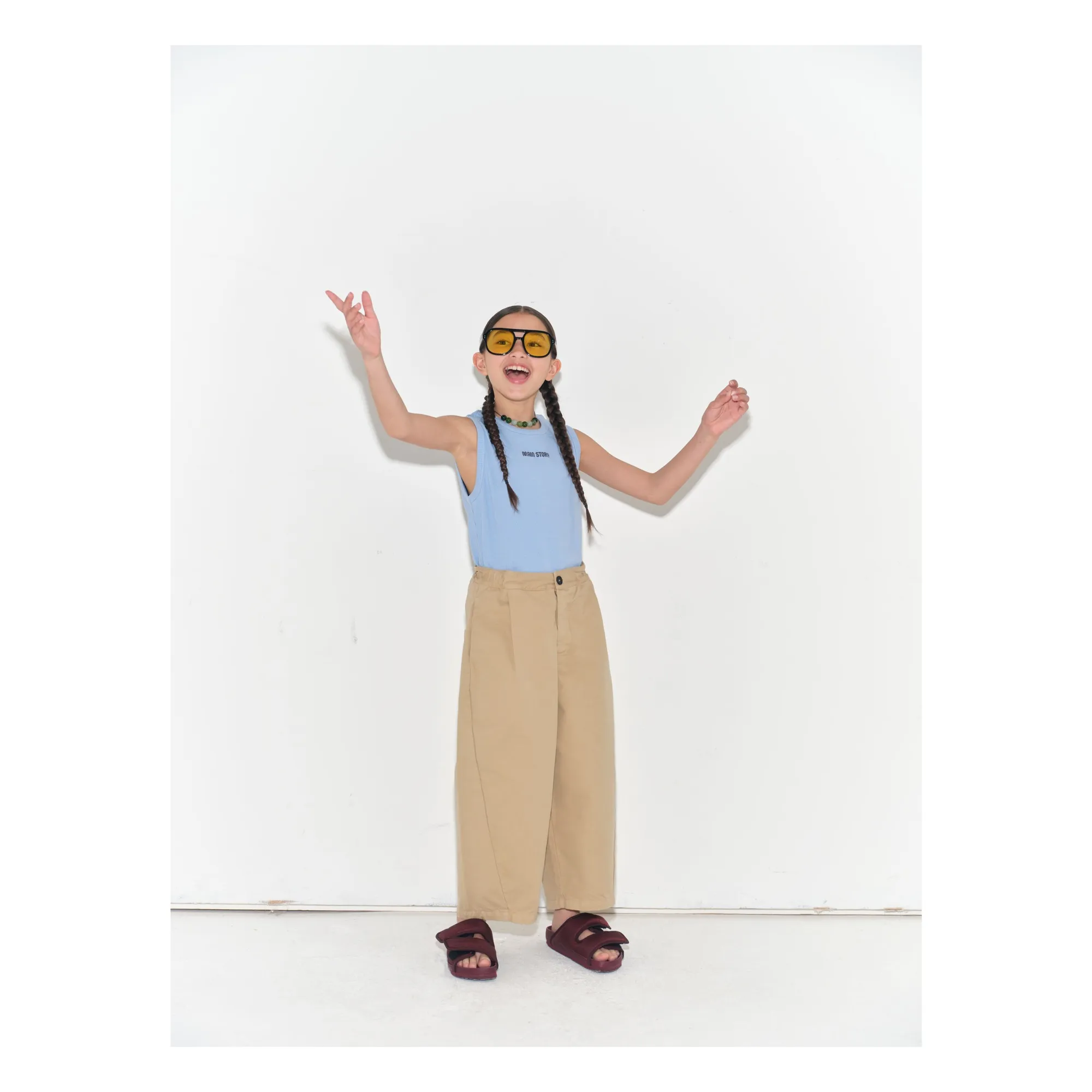 Main Story Beige Barrel Organic Cotton Pants