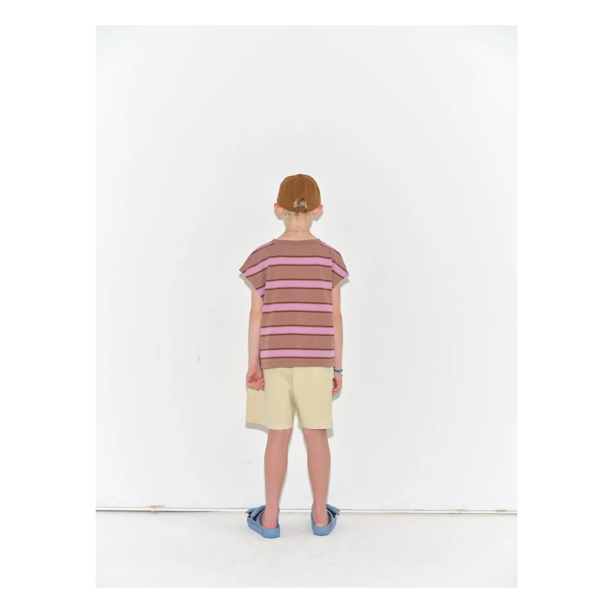 Short Jogger Baggy Coton Bio | Ecru chiné- Image produit n°1